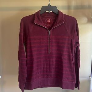 Tommy Bahama Ladies Half-Zip Pullover Sweatshirt in Burgundy